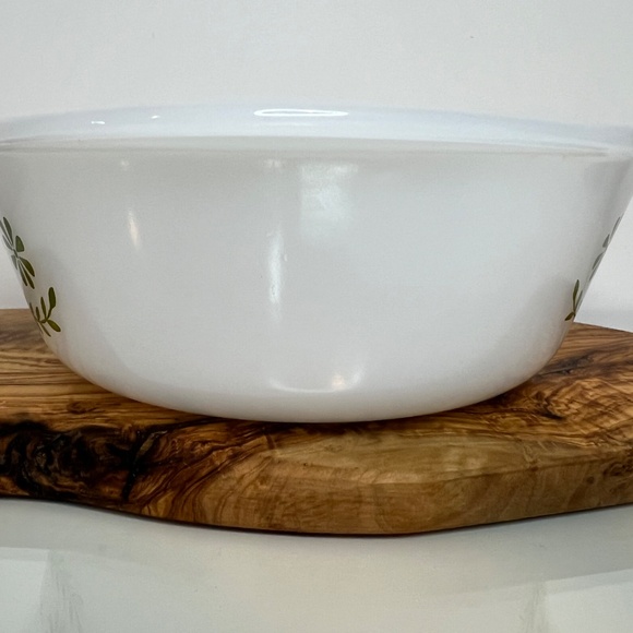 Vintage Jeannette Glasbake White Green Daisy 1 ½ Qt Casserole Dish #J2600 USA - Picture 13 of 16